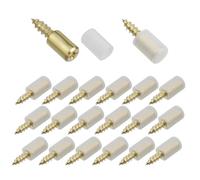 WDONAY 20PCS Shelf Pegs Self Tapping Cabinet Shelf Screws Self Drilling Screws Pegs Shelf Support Nails with Non-Slip Cover(Gold)