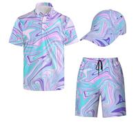 Wdpsuxin Golf Shirts Set For Men，Sunglass Rubber Duck 2 Piece Outfits For Men, Trippy, Medium