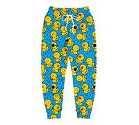 Wdpsuxin Joggers for Men Funny Pants Casual Track Pants Rave Outfit Athletic Trousers, Retro 80s 90s Graphics Rubber Duck Blue, 3X-Large