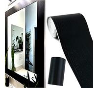 WDragon 10 Meters Black Wallpaper Border Black Wood Grain Border Peel and Stick Borders for Wall Backsplash Kitchen Bathroom Mirror Frame