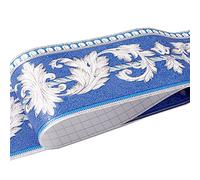 WDragon Floral Pattern Molding Peel Stick Wall Border for Home Decor Bathroom Kitchen,4 inch by 16.4 feet (Multi-Blue)