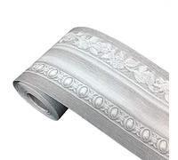 WDragon Floral Pattern Molding Peel Stick Wall Border for Home Decor Bathroom Kitchen,4 inch by 16.4 feet (Grey)