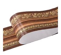 WDragon Floral Pattern Molding Peel Stick Wall Border for Home Decor Bathroom Kitchen,4 inch by 16.4 feet (Brown)
