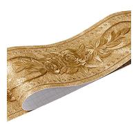 WDragon Floral Pattern Molding Peel Stick Wall Border for Home Decor Bathroom Kitchen,4 inch by 16.4 feet (Gold)