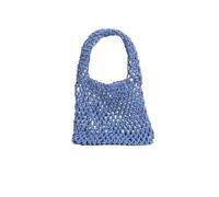 WDSBZNB Crochet Beach Bag Pouch Candy Colored Makeup Bag Hand Woven Cotton Rope Handbag Tote Bags Knitting Crochet Hollow Mesh Bag(XH23-206-F)