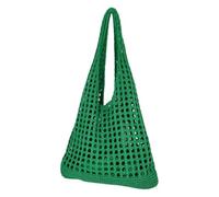 WDSBZNB Crochet Beach Bag Shoulder Bag Hollow Out Tote Fashion Crochet Knitted Beach Bag for Girl Women Solid Color Versatile Shopping Bags(Green)