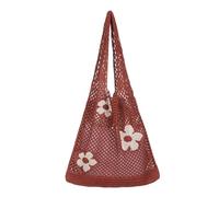 WDSBZNB Crochet Beach Bag Women Hollow Woven Shoulder Bags Girls Crochet Hobo Bag Knitting Handbags Fashion Female Large Capacity Tote Bag Shopping Bag(Coffee)