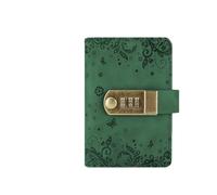 WDSBZNB Diary With Code A7 240 Pages Diary Password Book With Lock Notepad Small Stationery Notebooks And Notepads Planner Notebook Retro Writing Pads(Green)