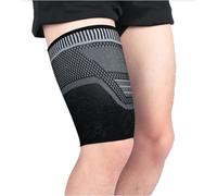WDSBZNB Knee Compression Sleeve 1Pcs Thigh Compression Sleeve,Anti-slip Breathable Quad And Hamstring Support Brace Upper Leg Wrap For Women Men(Brown,XL)