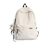 WDSBZNB School Bag Creative Waterproof Teenage Nylon Book Bag Large Capacity Backpack Fashion Students School Boys Girls Travel Backbag(Off white-With goose)