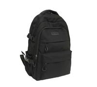 WDSBZNB School Bag Schoolbag Unisex New Japanese Simple High School Student Junior Large-Capacity Backpack(Black)