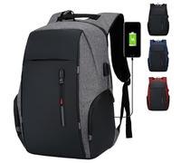 WDSBZNB School Bag Waterproof Business 15.6 16 17 Inch Laptop Backpack Women USB Notebook School Travel Bags Men Anti Theft(Grey)