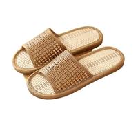 WDSBZNB Slippers Men Women Bamboo Rattan Grass Summer Home Lovers Straw Mat Slippers Indoor Thickened Softwood Floor Home Sandals(1,36-37)