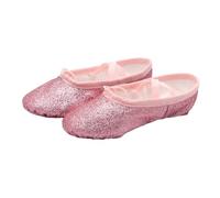 WDSBZNB Toddler Ballet Shoes Glitter Ballet Shoes Yoga Fitness Flat Slippers Pink Blue Rose Red Suitable for Children and Women(Rose Red,40)