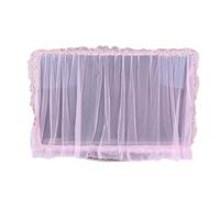 WDSBZNB TV Cover Dust-Proof LCD TV Cover Pink Purple Flower Yarn 32" 36" 40" 46" 50" 55" 60" 65" Inch TV Screen Protecter Wall Mounted TV Cover(Pink 52to58inch)
