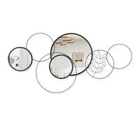 WDSHIYI 4 PCS Round Wall Mirror,Black Metal Framed Circle Mirror Set Modern Decorative Mirrors for Living Room Bedroom Entryway Bathroom 40x80 CM Home Decor