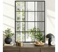 WDSHIYI Large Black Rectangle Mirror, Metal Framed Wall Mounted Mirror Modern Artistic Decorative Mirrors for Living Room Bedroom Entryway, 24x35 Inch Decor
