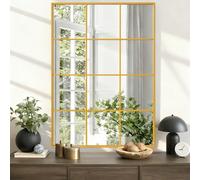 WDSHIYI Large Rectangle Large Wall Mirror, Gold Metal Framed Mirror Golden Wall Mounted Decorative Mirrors for Living Room Bedroom Entryway 24x35 Inch Decor