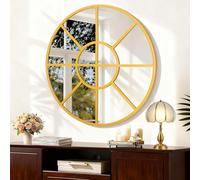WDSHIYI Wall Round Mirror, Gold Metal Framed Mirror Circle Modern Decorative Mirrors for Living Room Bedroom Entryway 60 CM Home Decor