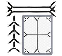 wdsilkbo 6PCS Bed Sheet Holder Straps, Adjustable Triangle Fitted Sheet Clips, Durable Elastic Bed Sheet Fasteners for Corners, Mattress Sheet Suspenders Grippers for Bedding Accessories