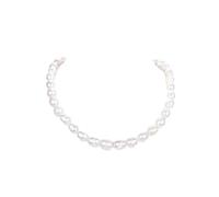 WDSOPK 17inch 10x12mm Pearl White Black Gray Purple Rice Freshwater Pearl Necklace Clasp Pendant necklace