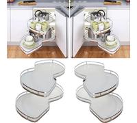 WDSOPK 2 Tier Kitchen Cabinet Cupboard,Kitchen Cabinet Blind Corner Pull-Out,Carousel Twin Shelf,for 800mm-900mm Cabinets,with Soft Close(Left Open-800mm)