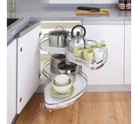 WDSOPK 2 Tier Kitchen Cabinet Cupboard,Kitchen Cabinet Blind Corner Pullout Organizer,Pull-Out Shelving Corner Storage Cabinet,for Pantry Kitchen Bathroom,for 900mm C(Pull Right(open Left)-900mm)