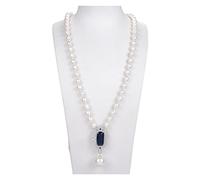 WDSOPK 26inch White Rice Pearl Necklace Sea Shell Pearl Pendant Pendant necklace