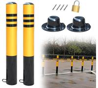 WDSOPK 2Pcs Construction Cone Traffic Delineator Post Driveway Traffic Bollard Safety Post, Removable Lockable Parking Barrier Bollards, Warning Cones for Warehouse/Garage Lot（9 x 75cm）