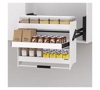 WDSOPK 3-Tier Pull-Down Shelf,Lifting Basket,Pull-out Cabinet Organizer,Height Adjustable Hanging Mounted Spice RackForKitchen Storage Room Balcony Upper Cabinets47.2(White-(LxWxH) 57.2x25x45.2cm)