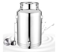 WDSOPK 304 Stainless Steel Milk transportationort Cans - Milk Churn Pot Pail Bucket Barrel Tea Canister Dairy Pot With Sealed Lid And Optional Spigot/With Tap,18L（22L）