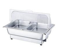 WDSOPK 9L Chafing Dish, Stainless Steel Buffet Servers and Warmers Chafing Dish with PC Lid, Electric Catering Food Warmer for Buffet, Banquet, Ideal for Keep Food War（B）