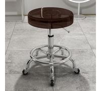WDSOPK Acrylic Material Rolling Stool Solid Wheel Heavy Duty Drafting Swivel Stool Lift Chair For Bar Lab Office Barber Kitchen And Shop Warm life (Brown)