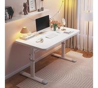 WDSOPK Adjustable Height Desk, Standing Computer Table, Manual Lift Office Table, Home Study Desk, White 120cm, Ergonomic Workstation for Improved Posture and Productivity（Bianco-80cm）