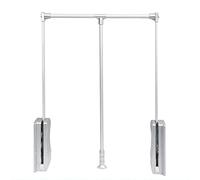 WDSOPK Adjustable Pull Down Closet Rod System, Heavy Duty Wardrobe Rail Hanger for Hanging Clothes(Black-890 to1200mm)
