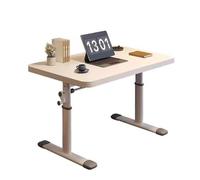 WDSOPK Adjustable Standing Desk, Ergonomic Steel Frame, Non-Slip Design, Home Office Study Workstation, 120cm Beige, Ideal for Productivity and Comfort（Bianco-100cm）