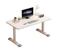 WDSOPK Adjustable Standing Desk, Ergonomic Steel Frame, Non-Slip Design, Home Office Study Workstation, 120cm Beige, Ideal for Productivity and Comfort（Bianco-80cm）