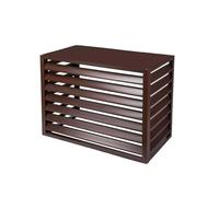 WDSOPK Air Conditioner Cover Louvered Aluminum Hide Sunproof Dustproof Waterproof - Outdoor Plant Display Rack Storage Shelf Radiator Protection Cover(Brown-B)