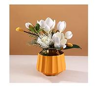 WDSOPK Artificial Flowers Simulation Bouquet Set Meeting Living Room Dining Table Fake Flowers Dried Flowers Photo Props Decorations can be Placed in the Bedside Office or Gifts Flow(Blanc)