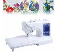 WDSOPK Automatic Embroidery Sewing Machine with LCD Touch Screen, 210 Built-in Letters, 30 Pattern Borders, USB Port for Easy Projects