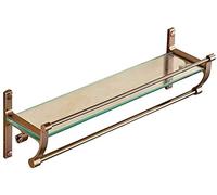 WDSOPK Bathroom Shelf Tempered Glass Shelf Bathroom Shelf Single-layer Bathroom Shelf Wall-mounted Bathroom Storage Shelf (Glass Panel 60CM)