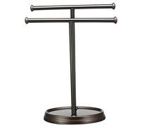 WDSOPK Bathroom ShelfTowel Rails 2 Tier Bar Towel Holder Freestanding Drying Rack Hanger Storage Shelf for Bathroom