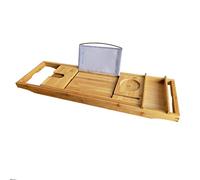 WDSOPK Bathtub Tray Extendable Bathtub Tray Spa Bathtub Caddy Organizer Rack Book Wine Tablet Holder Bottom Bathtub Tray Shelf/3Pack (A)