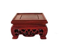 WDSOPK Bonsai base Mahogany Base Hollow Carved Plant Stand Odd Stone Jade Handicraft Bottom Support Ceramic Jewelry Handicraft Ornaments Wood Vase Base Plant display stand