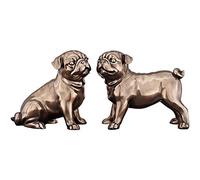 WDSOPK Bulldog Sculpture, Decorative Dog Statue Pet Model Resin Artist Home Desk Display, Pair Gift