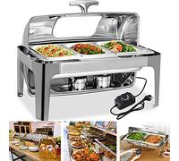 WDSOPK Chafing Dish Buffet Set, Stainless Steel Food Buffet Servers and Warmers with Lid, Catering Food Warmers for Kitchen Party Banquet Dining, 9L - Multiple Choices（1/3 SIZE PAN）