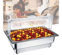 WDSOPK Chafing Dish, Stainless Steel Catering Food Warmers Chafing Dish, 9L Commercial Buffet Server with Warming Tray for Buffet Wedding or Party, 600W（FULL SIZE）