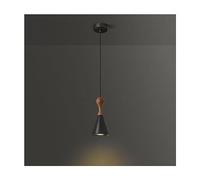 WDSOPK Chandeliers, Mid Century Modern LED Ceiling Pendant Light Brushed Copper Rustic Wood Black Hanging Lamp Cone Gold Small Chandelier Compatible with Farmhouse Ki(Dark)