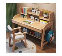 WDSOPK Computer desk Home Office Desk Study Desk with Storage Drawers Modern Wooden Home Office Desk,Workstation for Study Play Work Bedroom Home Office（Natural-84x60x110cm）