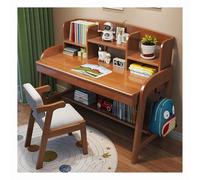 WDSOPK Computer desk Home Office Desk Study Desk with Storage Drawers Modern Wooden Home Office Desk,Workstation for Study Play Work Bedroom Home Office（Walnut-104x60x110cm）